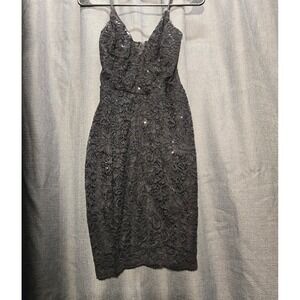 Charlotte Russe Lace Dress Sequin Bodycon Party Cocktail‎ Black Size M